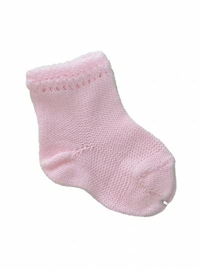 Calcetin de condor para bebe color rosa. P-V