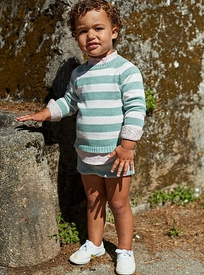 Camisa con jersey y bombacho colección Rosa y azul de La Martinica