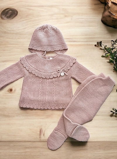 Conjunto de tres piezas para niña colección Peonia