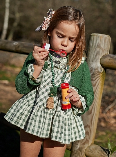 Conjunto tres piezas para niña colección musgo de La Martinica