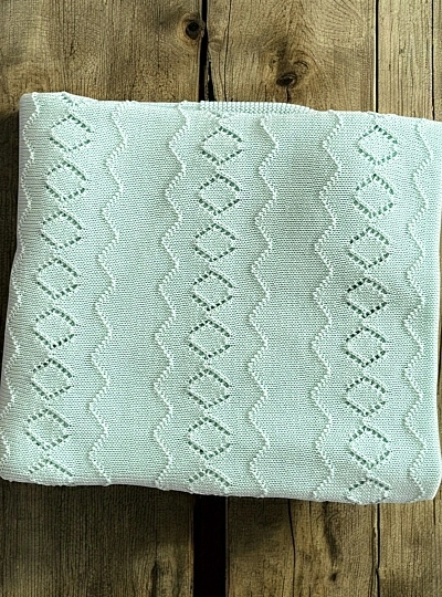 Mint green shawl in organic cotton