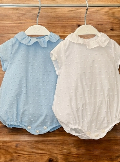 Short-sleeved plumeti shirt bodysuit, especially for the first few months