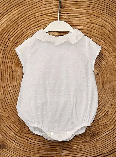 Short-sleeved plumeti shirt bodysuit, especially for the first few months