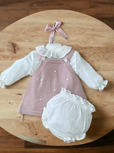 Three-piece baby girl set Chispitas collection