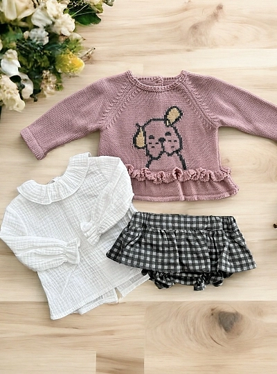 Three-piece set for girls, Puppy Collection