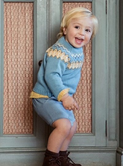 Turquoise knit sweater for boy