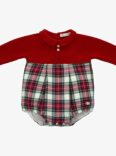 Unisex knit and fabric romper Natale Collection