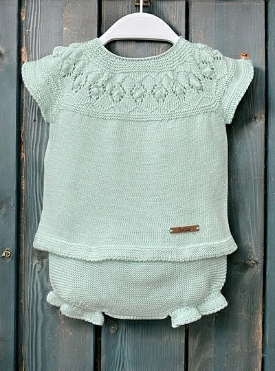 Unisex two-piece set in mint green made of organic cotton