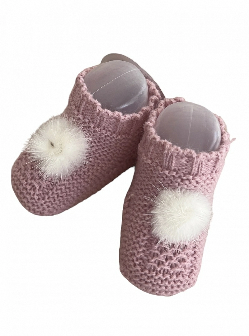 Winter knitted booties in various colors. One size