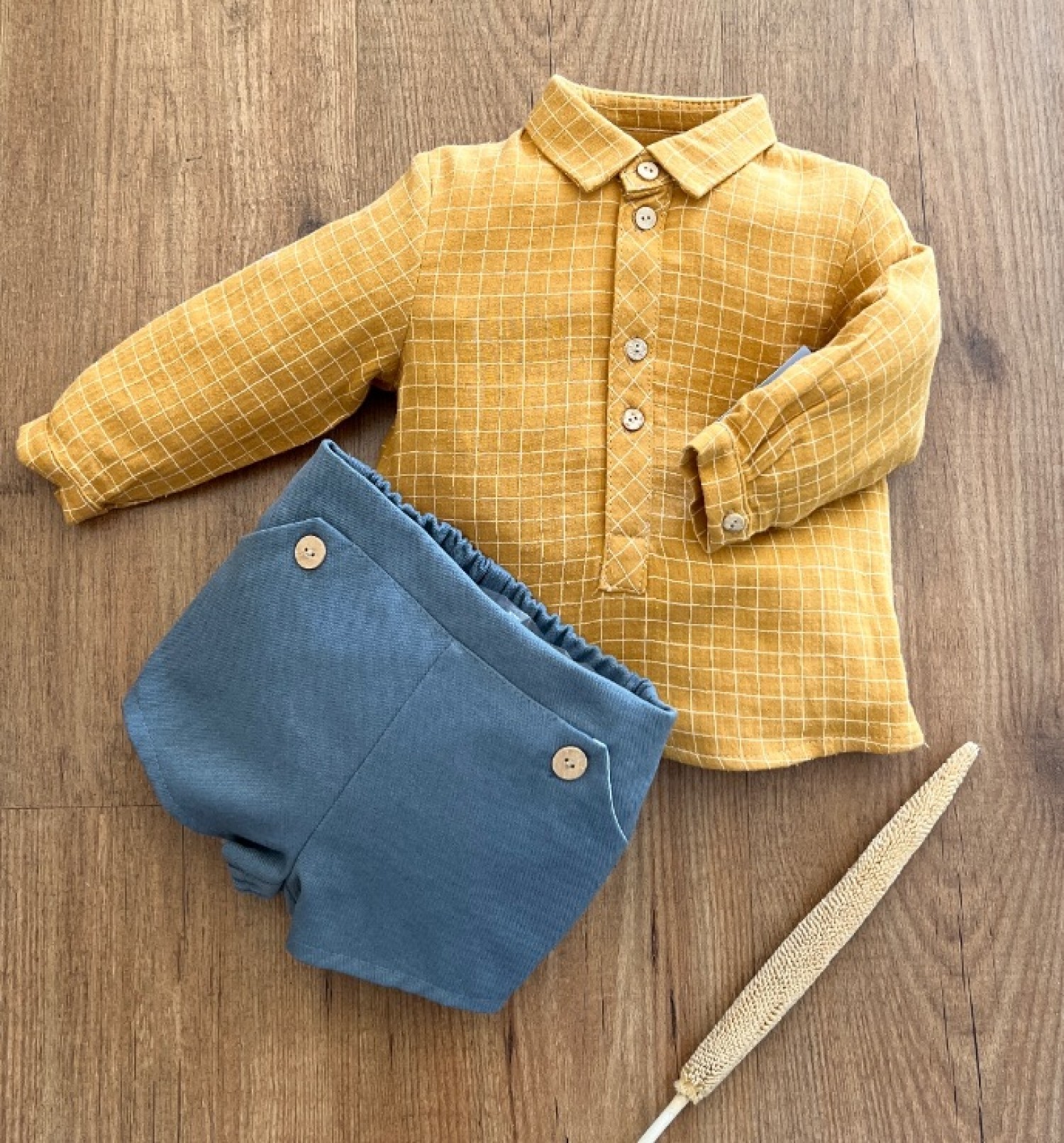 Baby boy yellow top dress shirt